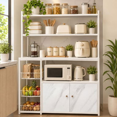 estantes de cocina de metal inoxidable y dé madera MDF resistente a la humedad importados 💯% calidad - 5/7