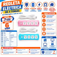 Regleta electrica 4 tomas - Img 57276104