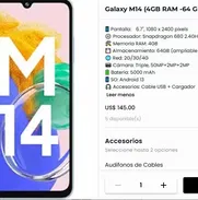 Samsung M14 - 4/64 gb - Dual sim - sellado - Img 47991083