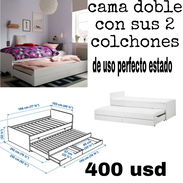 Cama doble con sus dos colchones , de uso en perfecto estado - Img 55693890