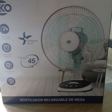 *DISPONIBLE* VENTILADOR RECARGABLE DE MESA 12“ Marca: Eko - Img 122116654