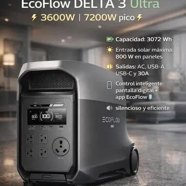 Ecoflow Delta 3 ULTRA  3072 Wh Capacidad LiFePO4 3600 W Potencia Nominal 7200W - 2/2