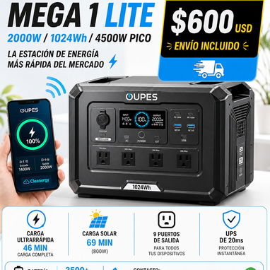 ⚡ ESTACIONES DE ENERGÍA, SOLUCIÓN PARA APAGONES 🔋 - PECRON, OUPES, BLUETTI | - 3/4
