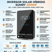 Inversor Solar Híbrido SUMRY 4000W 24V a 120V Onda Pura con MPPT 140A y Pantalla LCD Táctil, ENTREGA DE FACTURA - Img 56885136