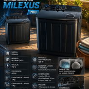 🧦 7KGS 👚LAVADARA SEMIAUTOMATICA MILEXUS GRIS 7KG. MENSAJERÍA CON FACTURA Y GARANTÍA. 📲 54833699 - Img 56091494
