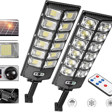 Lámpara solar, Luz fuerte LED Lámpara de calle pequeña Lámpara de calle de doble fila 504LED.  50 USD - 3/3