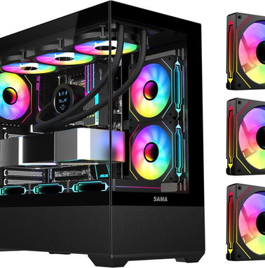 🌸🌸CHASIS SAMA SV-02 tipo terrario cristales y fanes rgb new🌸🌸📞📞LLAME YA 52815418 - Img 86921795