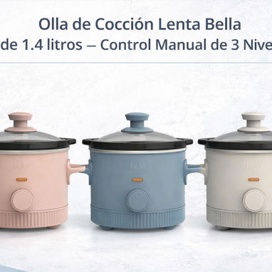 Olla de cocción lenta Bella de 1.4 litros con control manual de 3 niveles, recipiente de cerámica antiadherente - Img 122858594