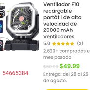 Ventilador recargable F10 de 20000 mAh - Img 57024728