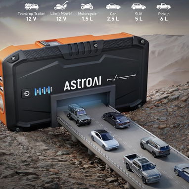 AstroAI S8 - Arrancador de Bateria de Coche 1500A Pico con Linterna LEDy Power Bank - 4/5