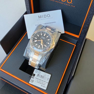 🇨🇭 ¡ estreno ! 🇨🇭 mido ocean star gmt automático swiss made plateado con detalles dorado - Img 122138556
