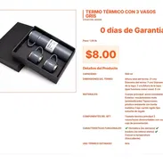 Botella Térmica Gris con 3 Vasos para el Gimnasio por $8.00 VPT#-0330 - Img 55667424