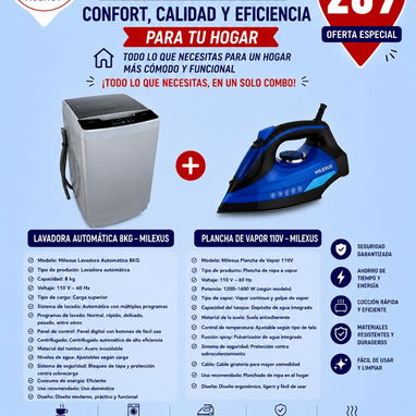 Combos de elctrodomesticos: Freidora mas arrocera, lavadora mas calentador de agua. - 3/6