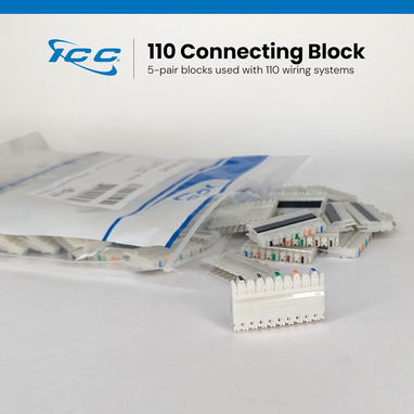 ICC Bloque de conexión 110, 5 pares para 110 sistemas de cableado, clips de conexión cruzada IDC 53274327 - Img 122875208