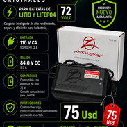 Excelente opción para cargar tu moto eléctrica cargadores Mishosuki 72 Volt x 5.5 Ah nuevos garantía Playa o La Coronela - Img 55838178