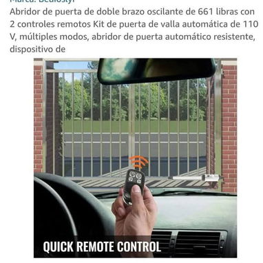 Abridor de puertas de doble brazo oscilante de 661 librascon 2 controles - 4/4