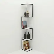 Mueble esquinero para cuartos y salas, ideal para adornos, libros y útiles escolares. Diseño en zigzag - Img 54277011