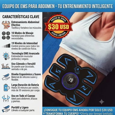 Equipo de electromasaje para pies y abdomen, nebulizador, powerbank, y ventilador de mano - 2/5