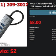 Hub Hoco HB1C de Aluminio para Celulares y Laptops, Adaptador Hoco HB1C 4 en 1 Versión 2026 de Lujo VPT-0629 - Img 54458657