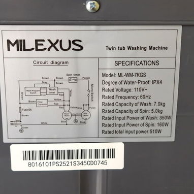 LAVADORA SEMIAUTOMÁTICA MILEXUS 7KG - 5/7