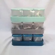 Condimenteros con base y cucharita (set de 3) - Img 54184435