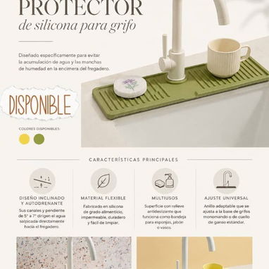 Tapete protector de silicona para grifo‼️ Colores disponibles: Amarillo y Verde. 1500 cup/‼️Jarra termica‼️ Precio: $20 - 2/2