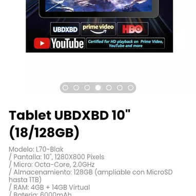 Tablet UBDXBD 10" (18/128GB). Incluye cable y cargador - Img 123266183