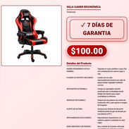 Silla Ergonomica Gamer Reclinable Reposapies Retractil Revolico VPT-0182 - Img 57971636