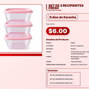 SET DE 3 RECIPIENTES FRESH . - Img 57567196