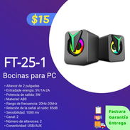 Bocinas para computadoras RGB FT-25-1 - Img 54636512