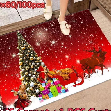 💜Alfombra decorativas de navidad Medida:60cm x 40cm Precio:7usd - 2/9
