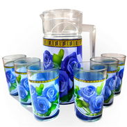 Jarra con vasos decoradas con flores - Img 55548930