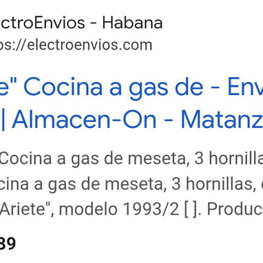 Cocina Ariete de Gas con 3 hornillas - Img 123984967