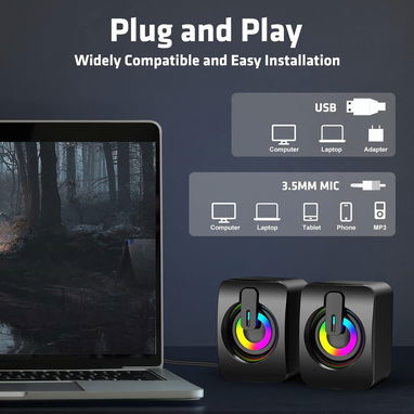🔊​ BOCINAS PARA PC DE COLORES LEDS 🔊​ STEREO 🔊​ USB + PLUG 3.5 🔊​  5.887.23.60 - Img 103584475