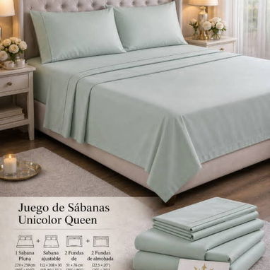 🛏 Juego de Sábanas Unicolor Queen - $30 USD   🛌 Incluye 4 piezas. Excelente regalo. WhatsApp 56249037 - Img 121122331