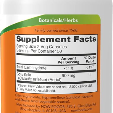 Gotu Kola (Centella Asiática) 450mg (NOW Foods · 100 cápsulas) - 2/4