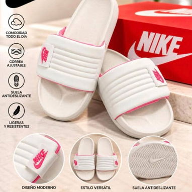 Sandalias Nike Originales🎁Cómodas,acolchadas✅Correa ajustable con velcro📍rojas,negras,blancas,beige⭕️Mensajería GRATIS - 2/4