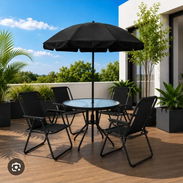 Juego de terraza negro con 4 sillas 210 usd - Img 57951990