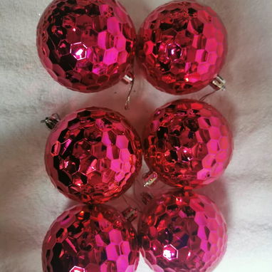 Set de 6 bolas de navidad (disco)  8cm - 2/6
