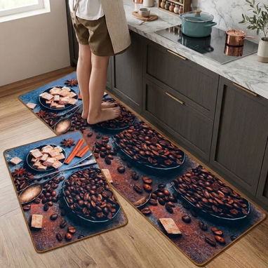 👩🏻‍🍳Alfombras para cocina en Set de 2 piezas  ✅Medidas: 50 cm la pequeña y 150 cm la grande  💵$12 usd - 6/7