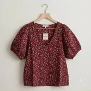 Blusa Estampada de Manga Puff S/M - Img 57879327