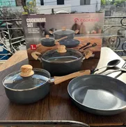 Juego de Calderos Profesional CookSun. Acero Templado y Madera Fina. 💠Sirven para gas, inducción, eléctrico e infrarroj - Img 49972814