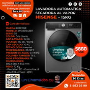 💯 15KG 💯 LAVADORA AUTOMÁTICA SECADORA AL VAPOR HISENSE. MENSAJERÍA CON FACTURA Y GARANTÍA. TLF 54833699 - Img 54589258