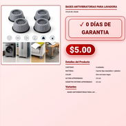 BASES ANTIVIBRATORIAS PARA LAVADORA . - Img 57920807