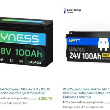 Generadores de energía / paneles solares / baterías LiFePO4 y WattCycle / Aceite 2 tiempos / inversor solar - 6/9