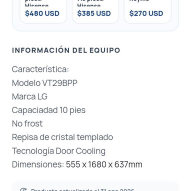 Refrigerador LG de 10 pues. - 2/3