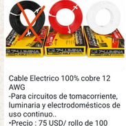 Cable eléctrico 100 % cobre 12 AWG (Rollo 100 metros) - Img 57882176