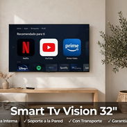 *Smart Tv Vision 32 pulgadas con cajita interna y soporte a la pared* - Precio 210 USD - Con transporte - Garantía 1 m - Img 57344961