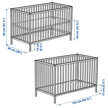 馃毃 Cuna + Colch贸n Original 馃毃 120x60 馃搶 CUNA DE MADERA MACIZA IKEA (Modelo SNIGLAR) - Img 127775181