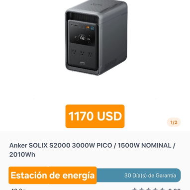 Estación de energía Anker Solix S2000 3000W Pico / 1500 nominal / 2010Wh - 6/10